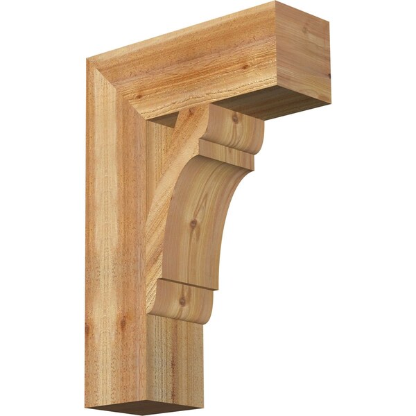 Ekena Millwork Olympic Block Rough Sawn Bracket, Western Red Cedar, 6"W x 18"D x 26"H BKT06X18X26OLY05RWR - main